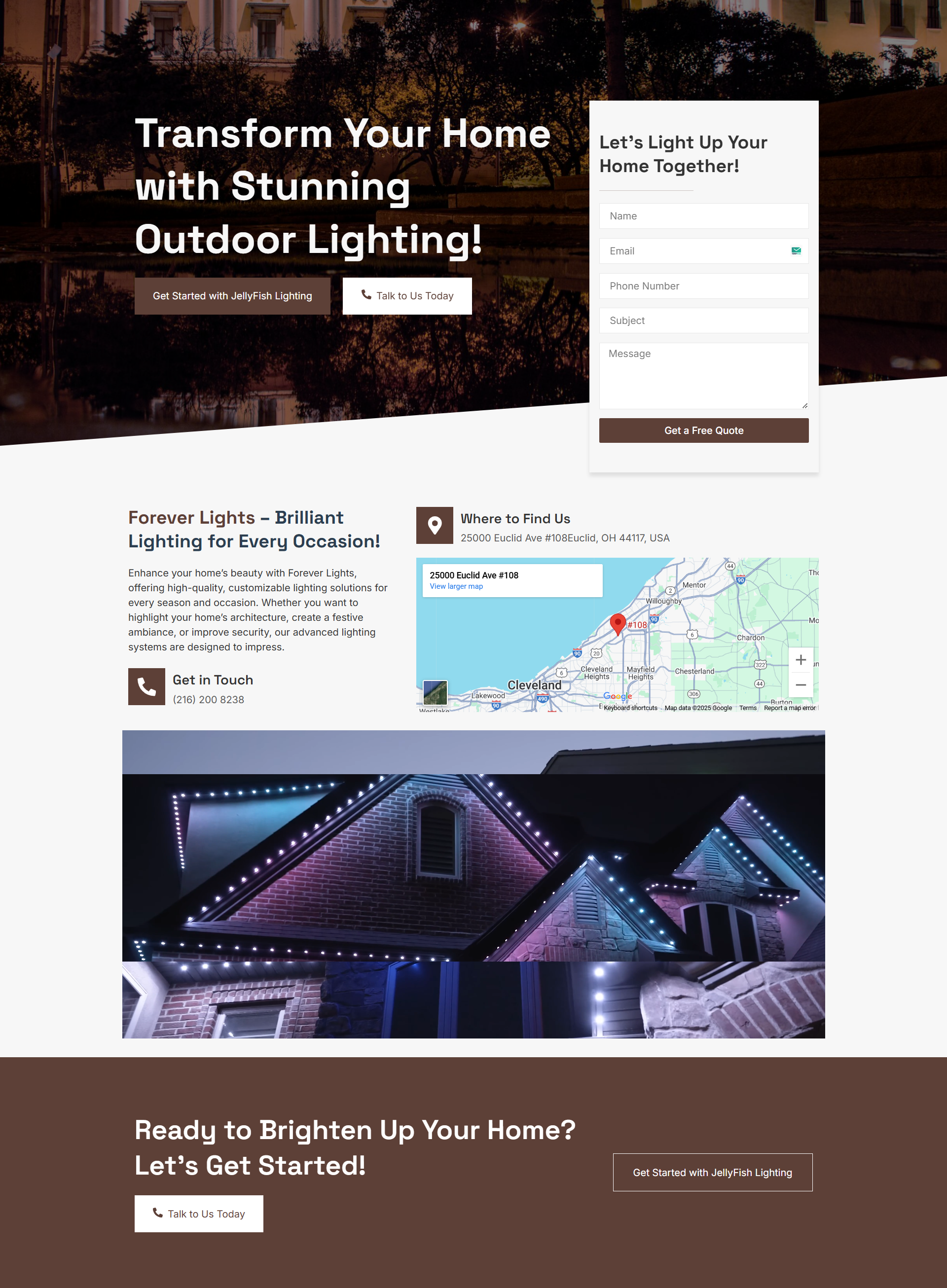 Ecommerce website for lighting solutions and home services, offering a wide range of decorative and functional lighting products for residential and commercial use