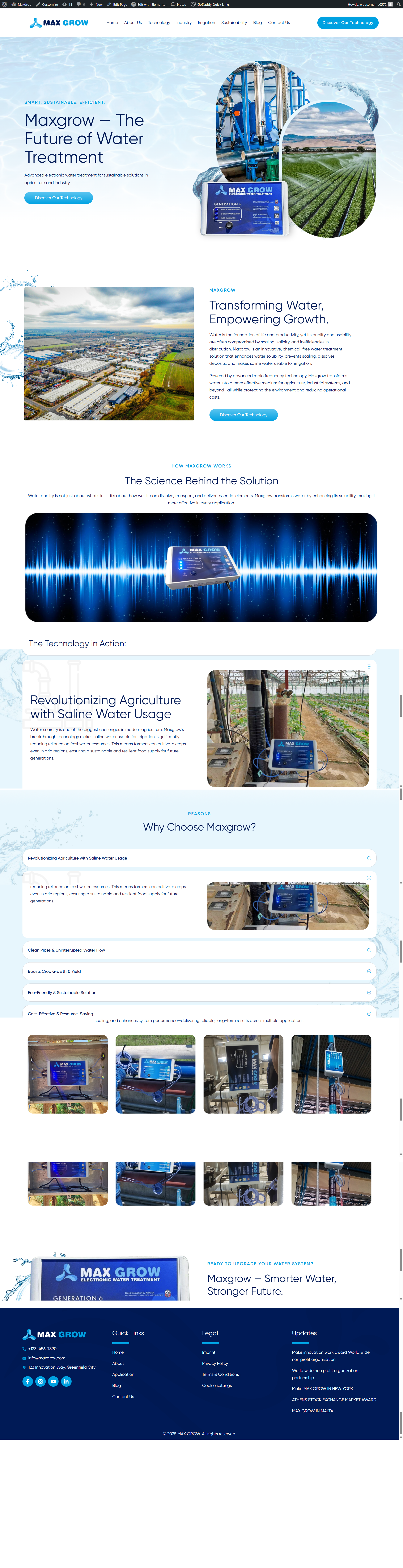 WordPress website for sustainable farming solutions, offering crop nutrition products, agricultural consulting, and eco-friendly farming techniques for optimized crop growth
